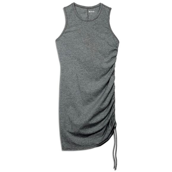Lululemon Women's Cotton Solid Grey Crew Neck Sleeveless Mini Tank Dress Size 4 - Picture 6 of 6